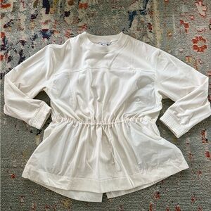 Athleta Cream Drawstring Top